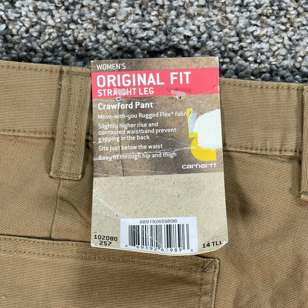 Carhartt Men's 36x34 Original Fit Carpenter Pants Tan Duck Canvas Tall